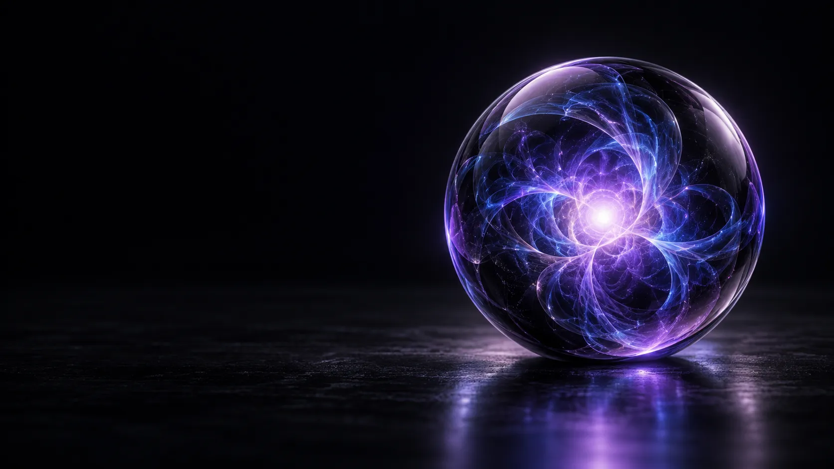Abstract violet energy sphere illustrating personal intelligence